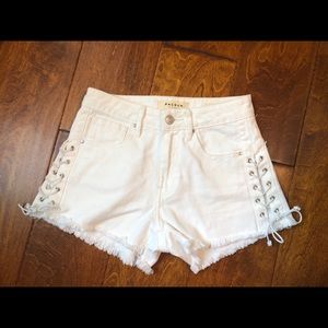 White Pacsun Shorts with Lace Up Sides